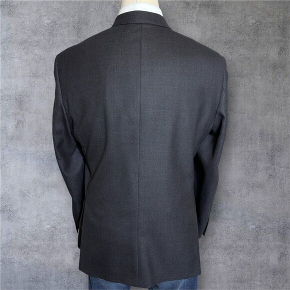 NORDSTROM Mens Blazer Sport Coat Two Button Jacket 48R WOOL Charcoal Gray - Picture 4 of 12